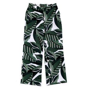 ALFANI Women's Boho Tropical Palm Print Hi Rise Pants 4